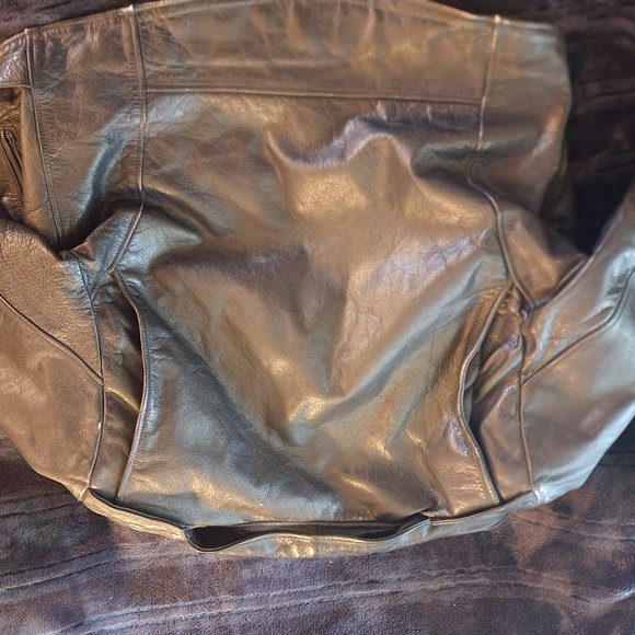 mens vintage xl wilson's leather biker jacket - Picture 6 of 6